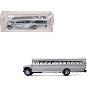 School Bus Silver Metallic 1/87 (HO) Plastic Model by Promotex - 1 of 3