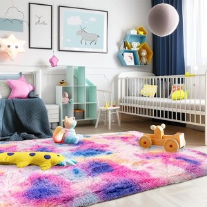 Area Rugs for Living Room Bedroom, Non-Slip Fluffy Soft Shag Carpet for Kids Home Dorm Decor - 1 of 4