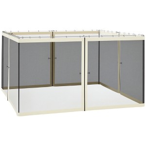 Outsunny Universal Mesh Sidewall Netting Replacement for Gazebos and Canopy Tents with Zippers, (Sidewall Only) - 1 of 4