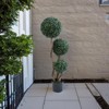 Set of 2 Topiary Trees Artificial Outdoor,45 Inch Milan Grass Ball Topiary Trees Boxwood Ball Trees Triple Balls for Porch, Home, Garden Decor - 4 of 4