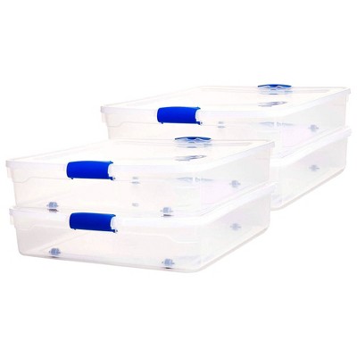 56qt Clear Storage Box With Lid White - Room Essentials™ : Target