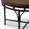 Baxton Studio Austin Vintage Industrial Round Coffee Cocktail Occasional Table: MDF & Metal - 3 of 4