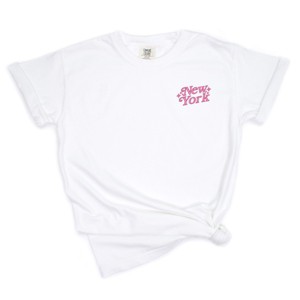 Simply Sage Market Embroidered New York Stars Garment Dyed Tee - 1 of 4