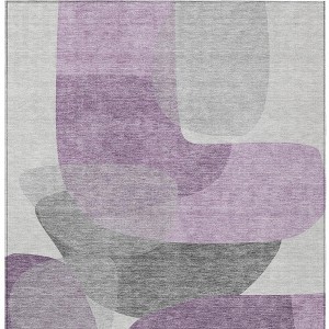 HomeRoots 9' X 12' Purple And Gray Abstract Washable Indoor Outdoor Area Rug - 1 of 4
