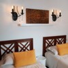 PAKOKULA 2-Light Black Vintage Candlestick Wall Sconce with Crystal Pendant - 2 of 4