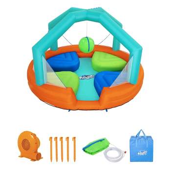 Bestway H2OGO! Dodge & Drench Kids Inflatable Outdoor Water Park with 2 Sprinkler Balls, Ground Stakes, Storage Bag, and Air Blower for Quick Setup