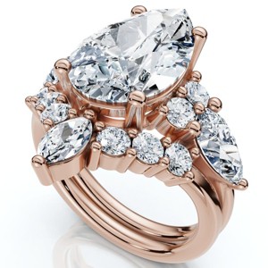Pompeii3 Certified 2.90Ct Pear Diamond Engagement Ring Set 14k Gold or Pt Lab Created - 1 of 2