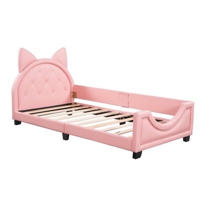 NicBex Twin Size Daybed, Upholstered Day Bed with Carton Ears Shaped Headboard, for Kids Teens Boys Girls