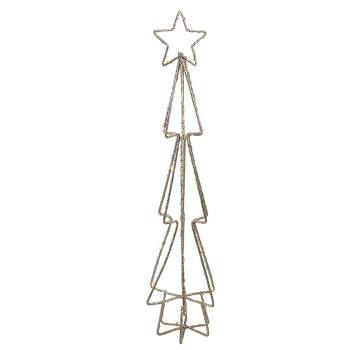 Northlight 17.5" LED Lighted B/O Gold Glittered Wire Christmas Cone Tree - Warm White Lights