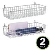 mDesign Portable Metal Wire Wall Mount Hanging Storage Basket - 16 x 6 x 3 - 2 Pack - image 2 of 4