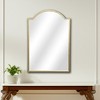 HomeRoots 32" Gold Metal Beaded Arch Accent Mirror - 2 of 4