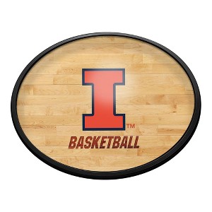 College Basketball Hardwood Design Oval Slimline Lighted Wall Sign - 1 of 4
