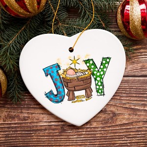 Religious Themed Christmas Ornaments, Nativity and Jesus Christ Decorations (Joy Nativity Baby Jesus Ceramic Christmas Ornament) - 1 of 2