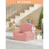 Kids Couch, 2-in-1 Comfy Toddler Couch Fold Out, Convertible Sofa to Lounger Foam Kids Chair, Crown Design Children's Reading Chair - 3 of 4