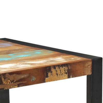 Industrial Charm Reclaimed Wood & Steel Console Table - 43.3in x 13.8in x 29.9in