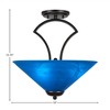 Toltec Lighting Zilo 3 - Light Flush Mount in  Dark Granite with 16" Blue Italian Shade - 2 of 2