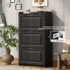 Shoe Storage Cabinet With 3 Flip Drawers, Narrow Shoe Rack Cabinet With Anti-tip Device, Adjustable Removable Inside Shelf, For Hallway Entryway - 3 of 4