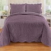 Collections Etc Bridget Textured Ring Design Oversized Scalloped Edge Bedspread - 2 of 3