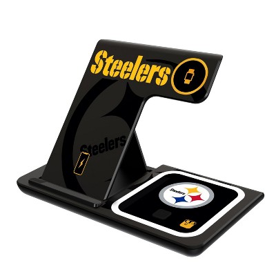 Keyscaper Pittsburgh Steelers Monocolor Tilt 15-Watt 3 in 1 Charging Station