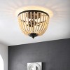 Hamlin 3 Light 15" Flush Mount - FLU4072 - Bronze/Natural - Safavieh - 4 of 4