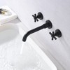 Sumerain Matte Black Bathroom Faucet, Wall Mount Bathroom Sink Faucets with Brass Rough-in Valve - 2 of 4