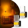 DORESshop 1-Watt Plug-in Acrylic Square Integrated LED Night Light with Sliding Dimmer, Amber 1600K, Black & Copper, 2-Pack - 2 of 4