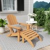 WestinTrends Malibu HDPE Outdoor Patio Folding Poly Adirondack Chair with Ottoman (2-Piece Set) - 2 of 4