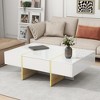 Whisen Minimalist High Gloss Coffee Table with 2 Drawers - 2 of 4