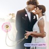 Unique Bargains Silk Alloy Handmade Rose Flower Brooch Pin with Gold Badge Tassel Chain for Men Suit 1 Pc - 4 of 4