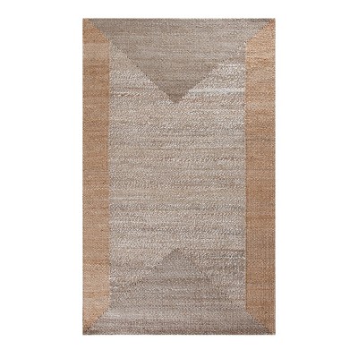 Eden Natural & Tan Handmade Jute Area Rug 5' x 8'