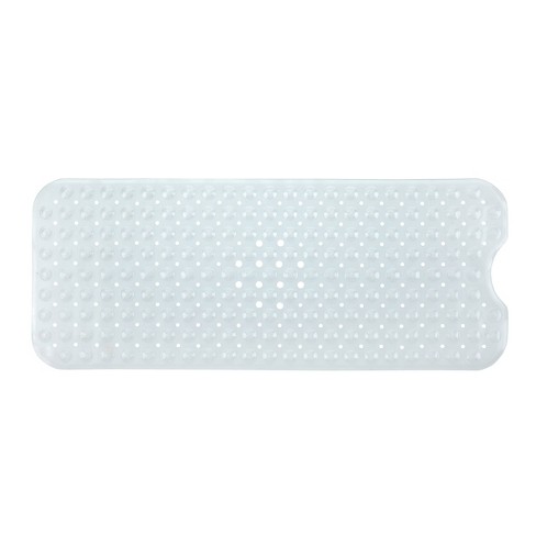 Shower mat clear no slip BPA bath tub grip 21x21" pad machine wash Drain Hold NW 