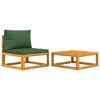 vidaXL 2 Piece Patio Sofa Set with Cushions Solid Wood Acacia - 2 of 4