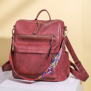 DOMETOUR PU Leather Backpack For Women Convertible Ladies Fashion Casual Large School Shoulder Bags - 1 of 4