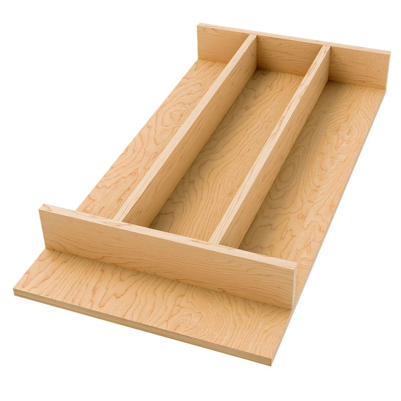 Rev-A-Shelf Natural Maple Right Size Utensil Insert Home Storage Kitchen Organizer 4 Compartment Drawer Accessory, 10-1/4" x 19-1/2", 4WUT-15SH-1, 1 of 7
