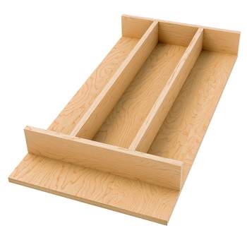 Rev-A-Shelf Natural Maple Right Size Utensil Insert Home Storage Kitchen Organizer 4 Compartment Drawer Accessory, 10-1/4" x 19-1/2", 4WUT-15SH-1