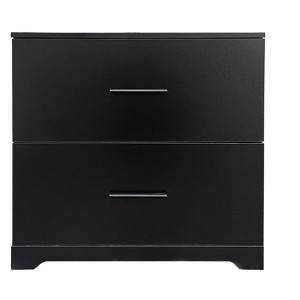 Vynxari 2-Drawer Lateral Filing Cabinet, Stylish Storage Solution for Home Office, Black. - 1 of 4
