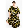 Women's Plus Size Aria Print Dress - olive | CITY CHIC - 3 of 4