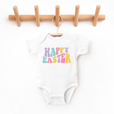 The Juniper Shop Happy Easter Wavy Colorful Baby Bodysuit