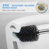 Toilet Bowl Brush Holder Set with Caddy, Stainless Steel Silicone Deep Cleaning Brush for Bathroom and RV - 4 of 4