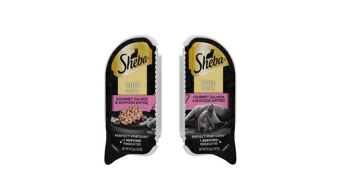 Sheba Perfect Portions Cuts in Gravy Tuna and Seafood Flavor Adult Wet Cat Food Twin-Pack Tray - 2.64oz, 2 of 11, play video