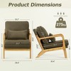 Ora Maison Modern Accent Chair with Lumbar Pillow and Wooden Frame for Living Room or Office - 3 of 4