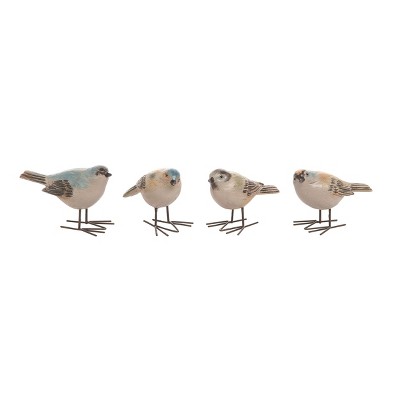 Transpac Resin Spring Standing Bird Set of 4 Spring Home Decorations