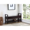 Roundhill Furniture Vannes Storage Shoe Bench, Espresso - 3 of 4