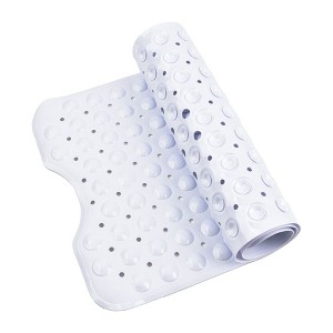 Cameo Non-Slip Bathtub mat, 40" x 16" Shower Mat with Suction Cups and Water Drain Holes, Extra Long Bath Mat, BPA, LaTeX, Phthalate Free - 1 of 4