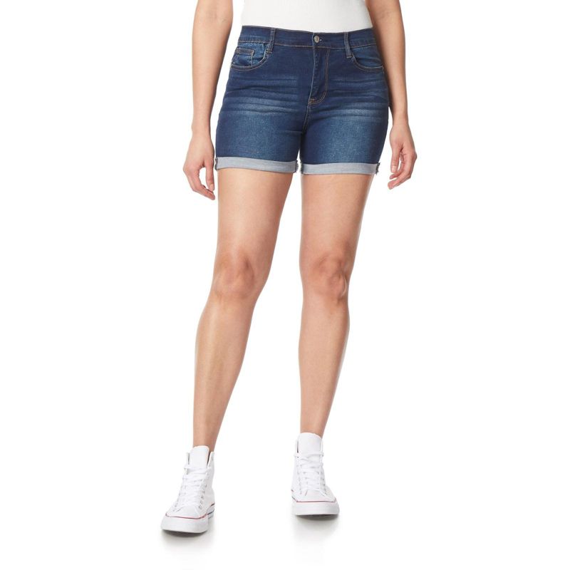 WallFlower Women's Irresistible Denim Shorts High-Rise Insta Soft Juniors (Available in Plus Size), 1 of 4