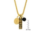 Steeltime 24" Men's 18k gold plated stainless steel St. Benedict, black simulated onyx and bullet 3pc set pendants - 3 of 4