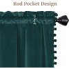 Christmas Window Valance,  Super Soft Pom Pom Decor Velvet Curtains, Green 52×15in, 1 Pc - 3 of 4