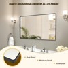 Black Black Metal Framed Bathroom Mirror for Over Sink 60  36" Vanity Rounded Rectangle Wall Mirror Wall Mounted Home Decor (Hangs Horizontally or Ve - 4 of 4