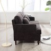 Mocamel Mid Century Modern Chenille Loveseat Sofa with Brown Wood Feet - 2-Seat Upholstered Couch for Living Room & Bedroom - 4 of 4