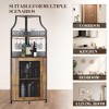 Corner Wine Cabinet, Metal Wine Holder Stand Holds 50+ Bottles & Glassware, Floor Wine Storage for Kitchen Dining Room Office Bar - 4 of 4